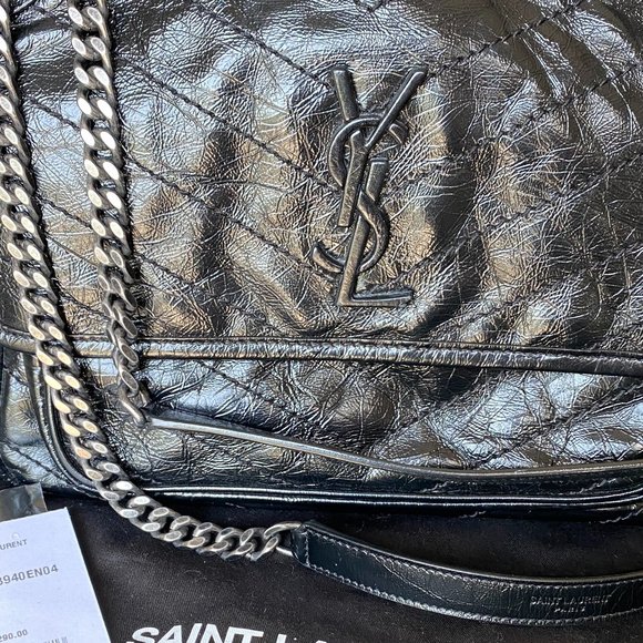 YSL Saint Laurent Niki Medium Crinkled Calf Flap-Top Shoulder Bag - Picture 1 of 14